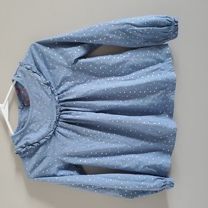 Mini Boden Gold Star Print Long Sleeve Top size 9-10